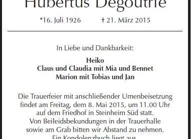 Traueranzeige als Zeitungsanzeige schlicht mit Trennlinien ohne Motiv, 2 Spalten / 120 mm, gestaltet von Schaack Bestattungen Hanau