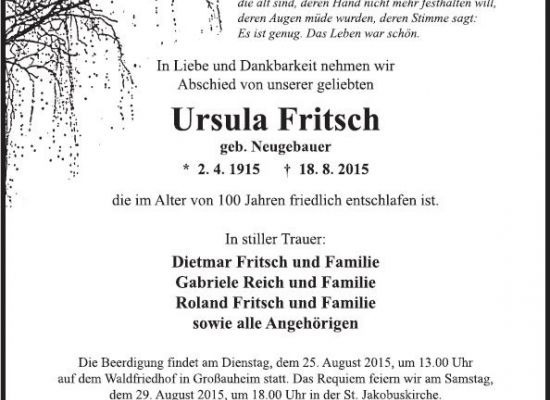Traueranzeige als Zeitungsanzeige schlicht gerahmt ohne Motiv, 3 Spalten / 120 mm, gestaltet von Schaack Bestattungen Hanau