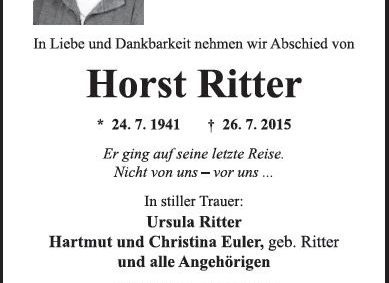 Traueranzeige als Zeitungsanzeige mit Porträtfoto des Verstorbenen, 2 Spalten / 120 mm, gestaltet von Schaack Bestattungen Hanau