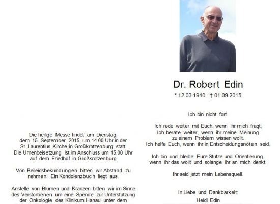 Trauerkarte als Gestaltungsbeispiel, mit Porträtfoto und ausführlichem Text, gestaltet von Schaack Bestattungen Hanau
