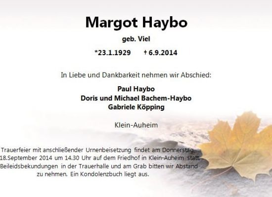 Trauerkarte als Gestaltungsbeispiel, rein typografisch, gestaltet von Schaack Bestattungen Hanau