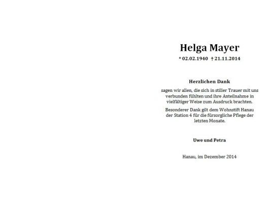 Trauerkarte als Gestaltungsbeispiel, rein typografisch, gestaltet von Schaack Bestattungen Hanau